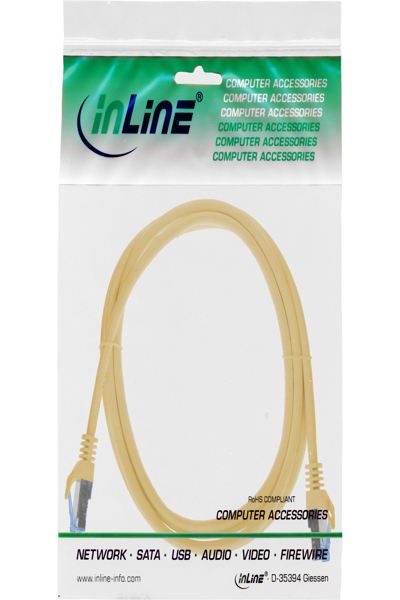 INLINE PATCH CABLE CAT.6A S/FTP TPE LSZH YELLOW 2M