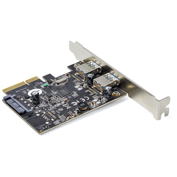 StarTech 2-port USB PCIe adapter - 10Gbit/s per port - USB 3.1/3.2 Gen 2 Type-A PCI Express 3.0 x2 host controller expansion card - Add-On Adapter Card - Full/Low Profile - Windows & Linux (PEXUSB312A3) - USB Adapter - PCIe 3.0 x4 Low-Profile - USB-C 3.1 Ge - PEXUSB312A3