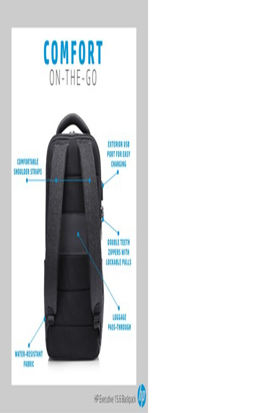 HP Executive 15.6 Backpack: 870g - 6KD07AA