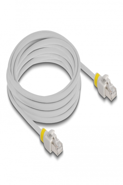 Delock Network cable RJ45 Cat.6A S/FTP with colored clips 5 m - 5 m - Cat6a - S/FTP (S-STP) - RJ-45 - RJ-45 - Grey - 80121