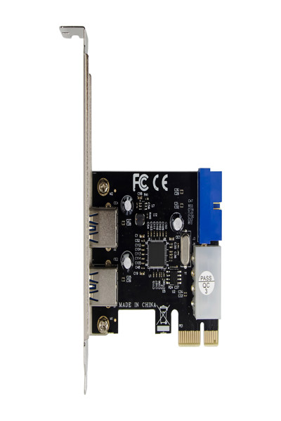 InLine 2+2ports USB 3.2 Gen.1 host controller - PCIe - w/SATA power + LP bracket - 76666G