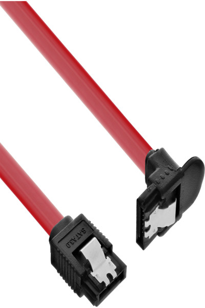 Câble SATA 6 Gb/s en ligne avec loquets coudé 0,3 m