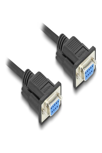 Delock Seriell RS-232-kabel - DB-9 (hona) skruvbar till DB-9 (hona) skruvbar - 86822