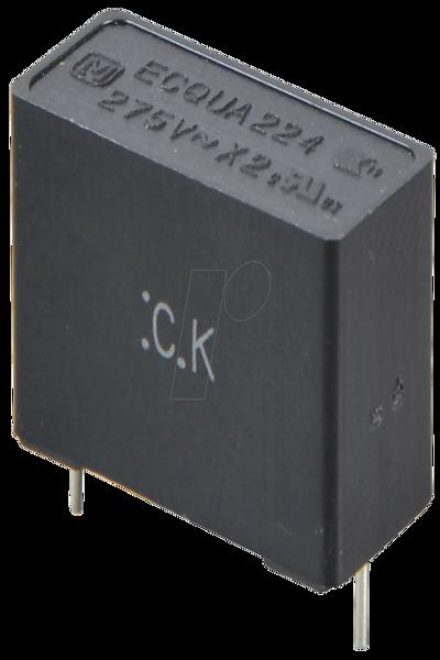 Panasonic ECQUA 470N275AC - Radio interference suppression capacitor, X2, 470 nF, 275 V, RM 22.5, 110°C, 10% - ECQUAAF474K