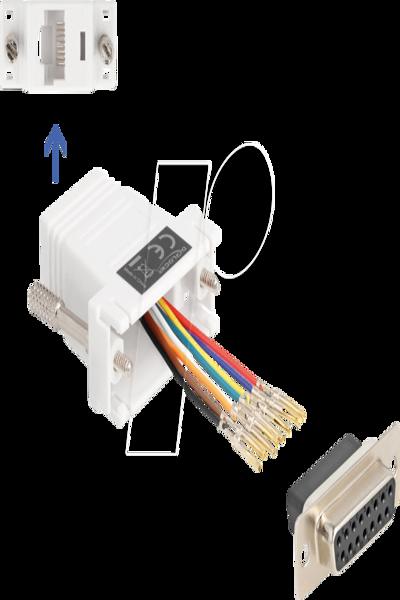 Delock Nätverksadapter - 15-stifts D-Sub (DB-15) (hona) skruvbar till RJ-45 (hona) - 67111