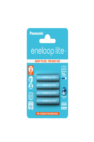 Panasonic BK-4LCCE/4BE, Battery, Blue, Nickel-Metal Hydride (NiMH), 550 mAh, 1.2 V, AAA - BK-4LCCE/4BE