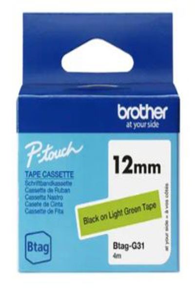 Brother BTAG-G31 - Black on light green - BTAGG31