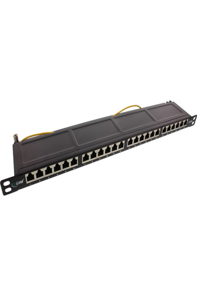 Panneau de brassage en ligne 19" Cat.6A 24 ports 0,5U noir RAL 9005