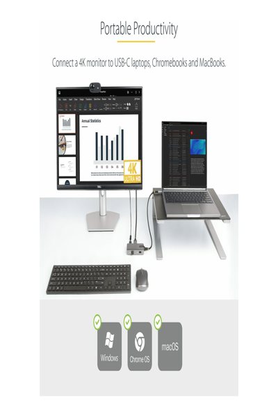 StarTech.com USB-C multiportadapter 4K 60Hz 100W PD - 104B-USBC-MULTIPORT