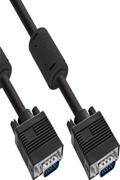 Câble S-VGA InLine 15HD mâle/mâle noir 1 m