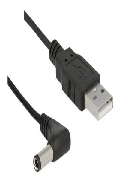 Delock Strömkabel - DC-jack 5,5 x 2,5 mm (hane) vinklad till USB (endast ström) (hane) - 85588