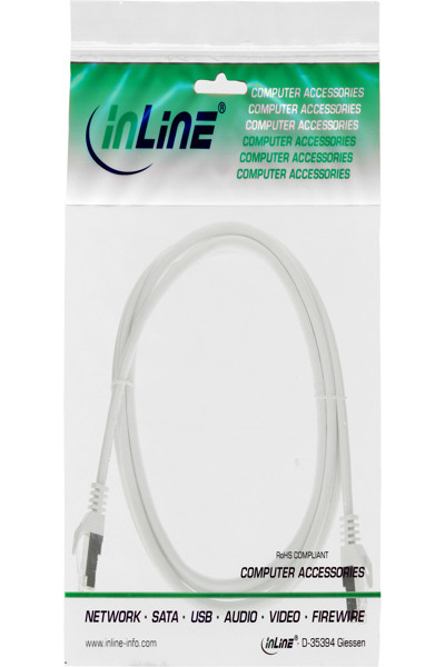 Câble de raccordement en ligne SF/UTP Cat.5e blanc 3 m