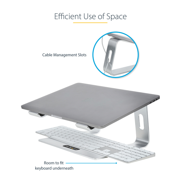 Laptop Stand for Desk, 5kg/11lb, Aluminum, Silver, Ergonomic (LAPTOP-STAND-SI... - LAPTOP-STAND-SILVER