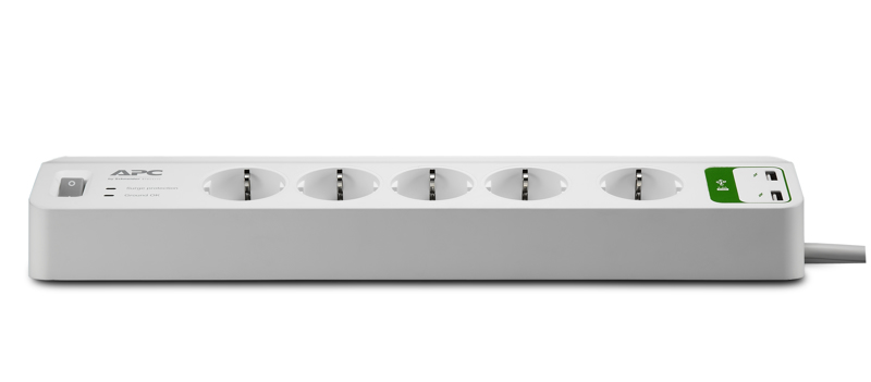 APC SurgeArrest Essential - Överspänningsskydd - 230 V - 2300 Watt - Utgångsanslutningar: 5 - PM5U-GR