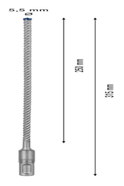 Bosch SDS plus-7X - Rotary hammer - 5.5 mm - 315 mm - Brick - Concrete - Hard concrete - Natural stone - Sandstone - Stone - 25 cm - SDS Plus
