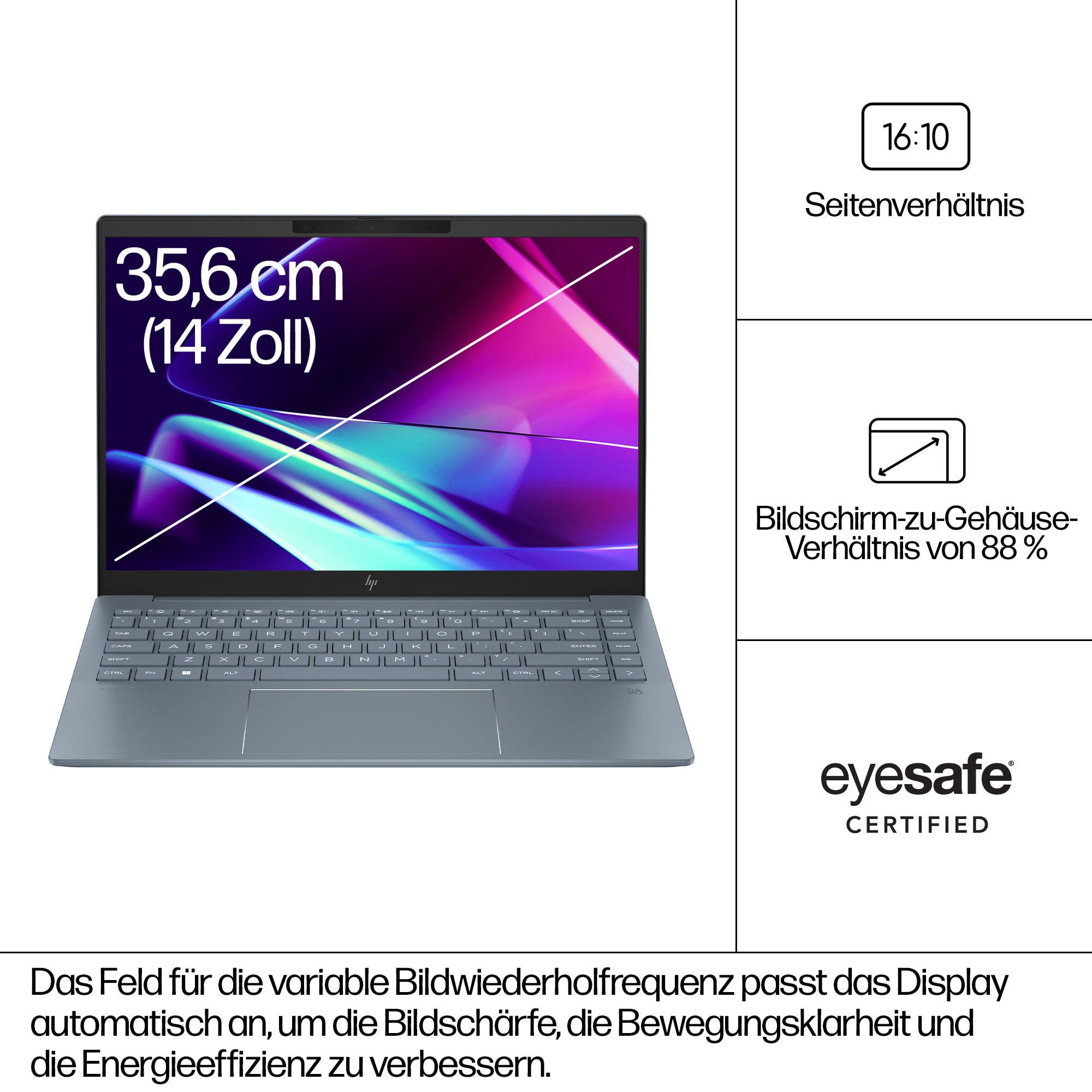 HP Pavilion Plus 14-ew0172ng 14" 2.8k OLED 120Hz Intel Core i7-1355U 16GB RAM 512GB - Core i7 - 512 GB - 9W1U9EA#ABD