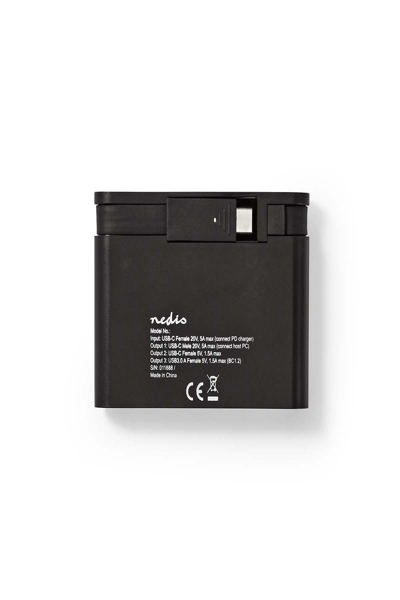 Nedis TCARF240BK - USB 3.2 Gen 1 (3.1 Gen 1) Type-C - Black - 4K Ultra HD - 30 Hz - USB 3.2 Gen 1 (3.1 Gen 1) Type-C - Metal - Plastic