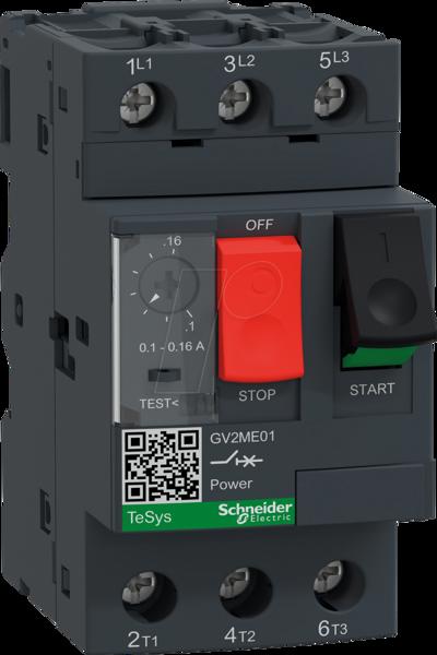 Protection moteur Schneider Electric 0,10-0,16A GV2ME01