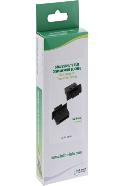 Cache-poussière InLine pour DisplayPort femelle - noir - 50 pièces.