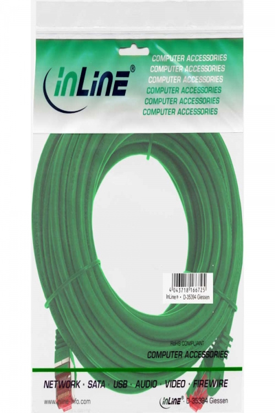 Câble de raccordement en ligne S/FTP PiMF Cat.6 250 MHz PVC CCA vert 10 m