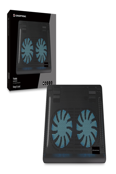 Conceptronic 2-Fan Cooling Pad 15.6" 1000RPM max.3kg sw - CNBCOOLPAD2F