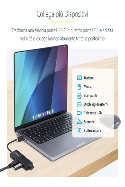StarTech.com 4-Port USB-C Hub 5Gbps - H5C4A-USB-HUB