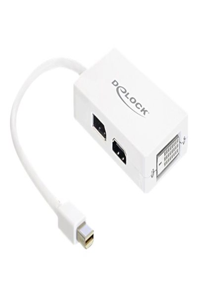 Delock Adapter - dubbel länk - Mini DisplayPort hane till DVI-D, HDMI, DisplayPort hona - 61768