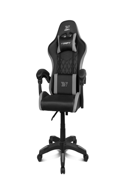 Drift DR35BG - Fauteuil gaming pour PC - 100 kg - Assise rembourrée - Dossier rembourré - Noir/Gris - Métal