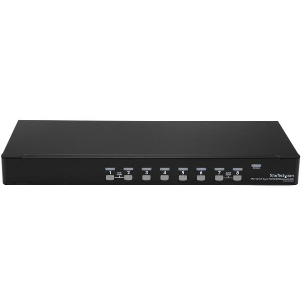 StarTech 8 Port 1U Rackmount USB KVM Switch Kit with OSD and Cables - 1920 x 1440 pixels - Rack mounting - 12 W - 1U - Black - SV831DUSBUK