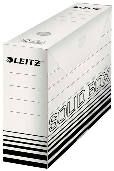 Esselte Leitz Archiv-Schachtel Solid weiss/schwarz B 80 mm 80612701