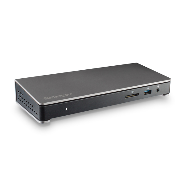 StarTech Thunderbolt 3 Docking Station with SD Card Reader - Dual 4K - 85W USB Power Delivery - Laptop Docking Station - USB C Dock - Docking Station - Thunderbolt 3 - DP - GigE - 180 Watt - TB3DOCK2DPPU