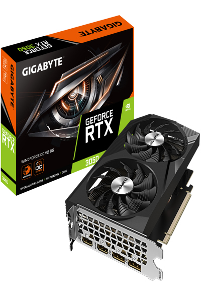GIGABYTE GEFORCE RTX 3050 WINDFORCE OC V2 8G - GV-N3050WF2OCV2-8GD