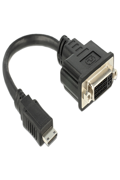 Delock Adapter - 19-stifts mini HDMI Typ C hane till DVI-I hona - 65564