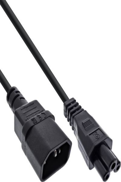 Câble secteur InLine - C14 femelle vers C5 mâle - noir - 5 m