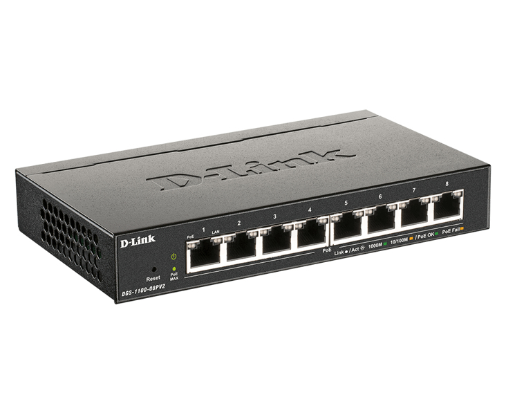 D-Link EasySmart Switch DGS-1100-08P - V2 - Smart - DGS-1100-08PV2