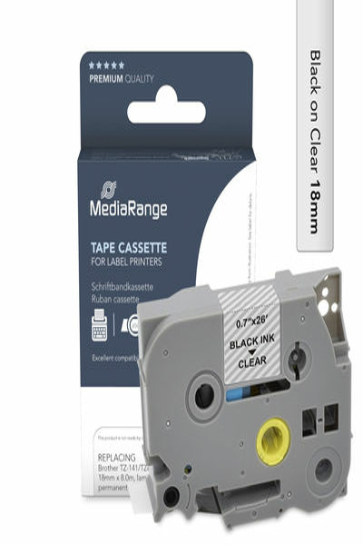 MediaRange 18mm White/Clear Tape - MRBTZ141