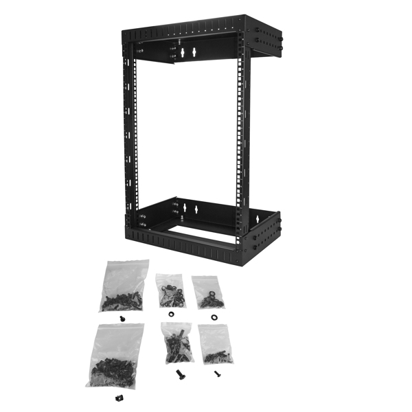 StarTech StarTechStarTech 15U Wallmount Server Rack - Adjustable Rails - 48.30cm (19") Wide - cabinet - suitable for wall mounting - Black - 15U - 50.8 cm (20") - RK15WALLOA