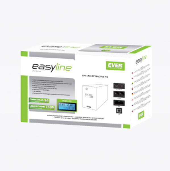 EASYLINE 1200 AVR USB Line interactive UPS 1200VA 4AC outlet - T/EASYTO-001K20/00