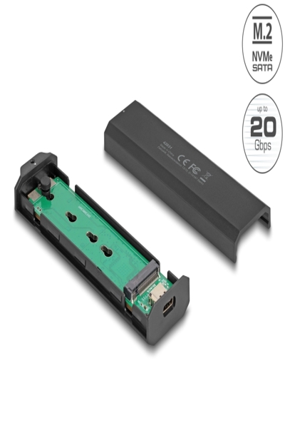 Delock Externes USB Type-C 20 Gbps Combo GehÃƒÂ¤use fÃƒÂ¼r M.2 NVMe PCIe oder SATA SSD - 42031