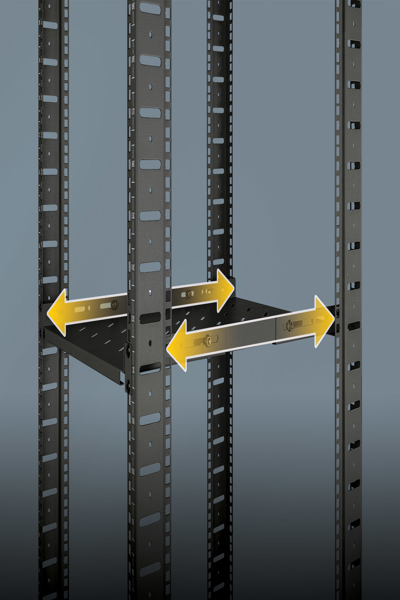 Intellinet Rack shelf - 19" variable rails, fixed mounting - 714112