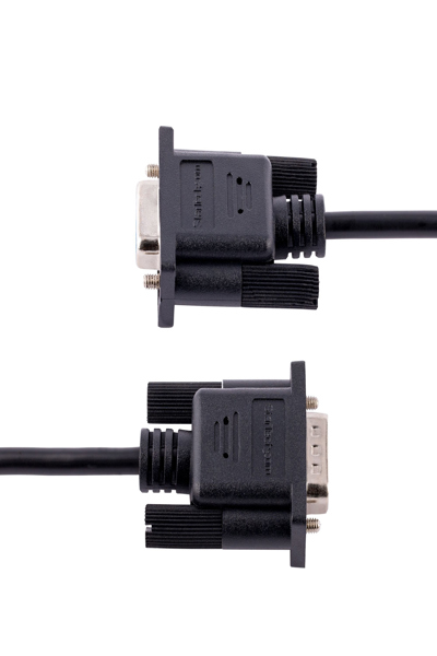 StarTech.com 3m RS232 Serial Null Modem Cable - Crossover Serial Cable w/Al-Mylar Shielding - DB9 Serial COM Port Cable Female to Male - Compatible w/DTE Devices - Black - F/M - Black - 3 m - DB-9 - DB-9 - Male - Female - 9FMNM-3M-RS232-CABLE