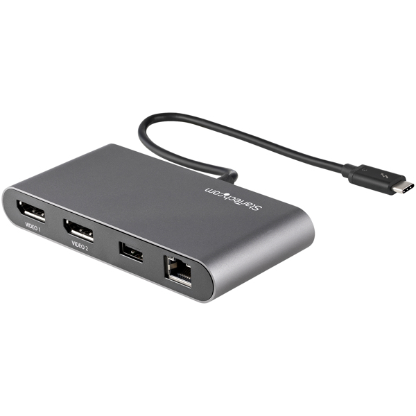 StarTech Thunderbolt 3 Mini dokkingstasjon med dobbel skjerm TB3DKM2DPL - TB3DKM2DPL