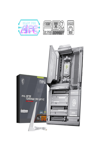 MSI MAG X870E TOMAHAWK MAX WiFi PZ/AMD X870//SATA3/M.2/USB4/WiFi/BT/PCIe5.0/AM5/ATX - Motherboard - AMD Socket AM5 (Ryzen Zen4) - MAG X870E TOMAHAWK MAX WIFI PZ