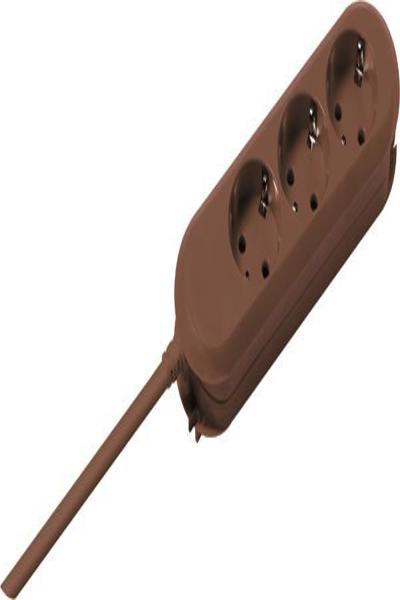 Bachmann table socket 3xSchuko 388.471 brown power 3m Schuko