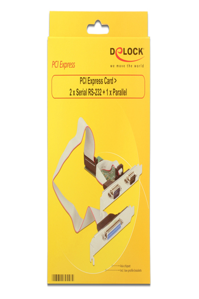 Delock PCI Express-kort > 2 x seriell RS-232 + 1 x parallell - 89556