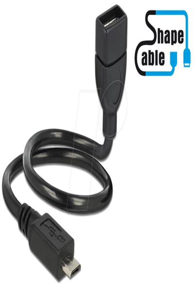 Delock OTG ShapeCable - USB-förlängningskabel - 83927