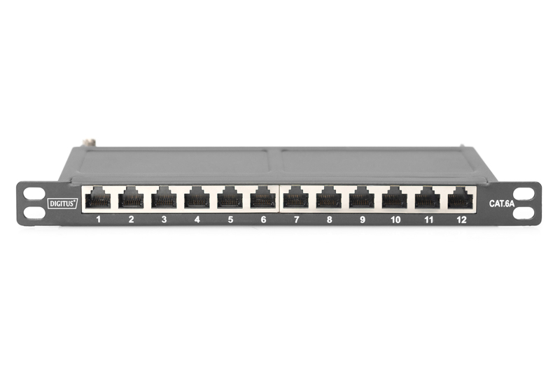DIGITUS Cat6A patchpanel 12-portar - DN-91612S-SL-EA