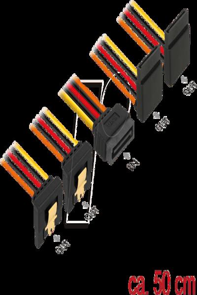 Delock Strömfördelare - SATA-ström (P) fäst vid SATA-ström (R) metallklämma - 60155