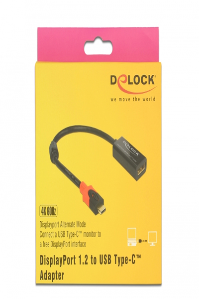Delock Thunderbolt-adapter - 24-stifts USB-C (hane) till DisplayPort (hona) - 63928