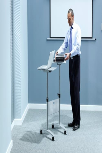 Nobo Multimedia Projection Trolley - Twin Platform. Product type: Trolley, Brand compatibility: Any brand, Product colour: Grey. Maximum weight capacity: 10 kg, Package width: 725 mm, Package depth: 940 mm. Dimensions (WxDxH): 380 x 430 x 810 mm. Quantity per pack: 1 pc(s) - 1900791